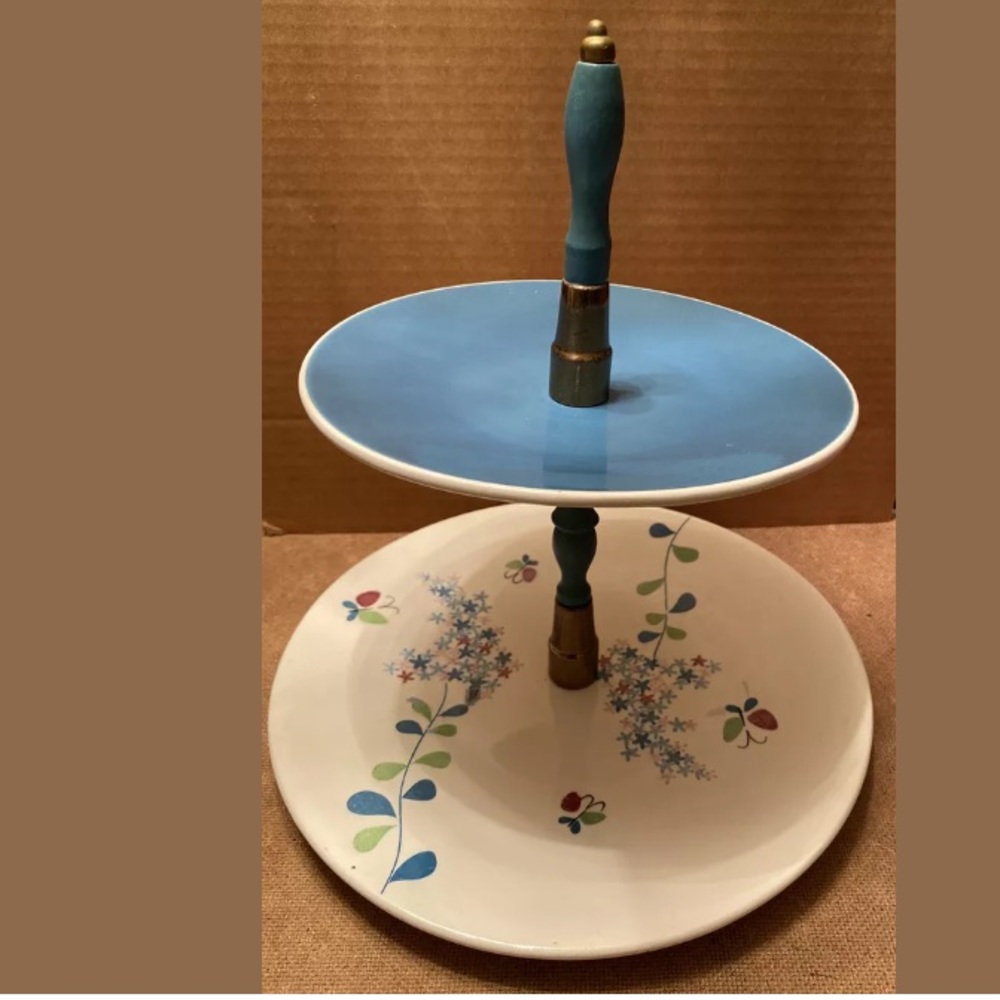Vintage Napco 2 Tier Cake Dessert Stand
